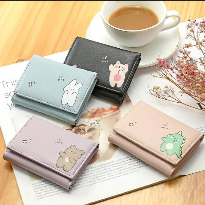 Hajvery Purse for Women All-Season PU Leather Cute Tri-Fold Multi-Card Wallet
